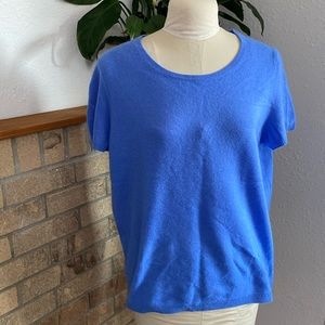 Short sleeve cashmere sweater…french blue  XL